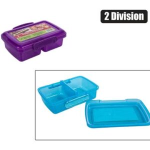 Lunch Box with Clips 2-div 16 x 10 x 3cm