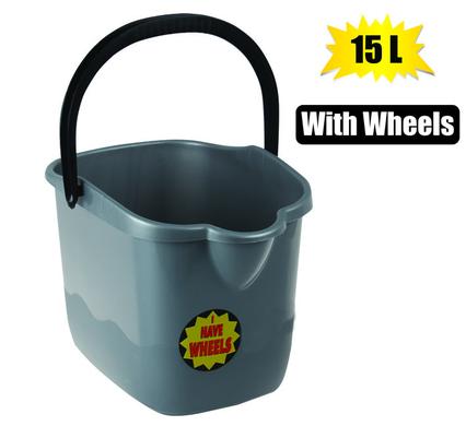 Addis Bucket Plastic Oval 15l with Wheels