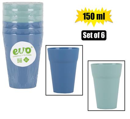 Tumbler Plastic Pastel 150ml set-of-6
