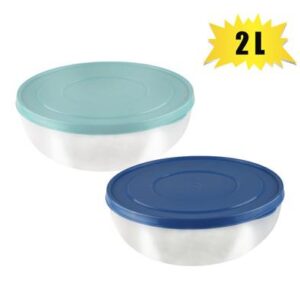 Salad Bowl Plastic 2l with Lid Colours – Assorted