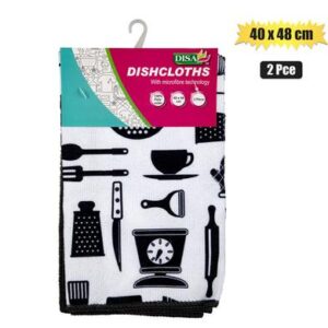 Disa Cloth Microfibre 40 x 48cm 2-piece Mixed