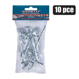Zenith Tools & Hardware Pegboard-hooks Single-prong 75mm pkt-10