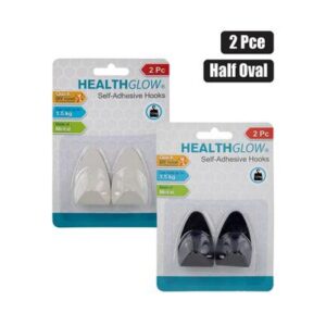 Health Glow Hook S/adh Metal 2-piece Half Oval