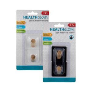 Health Glow Hook S/adh Bamboo 2-piece Square