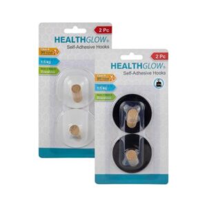 Health Glow Hook S/adh Bamboo 2-piece Round
