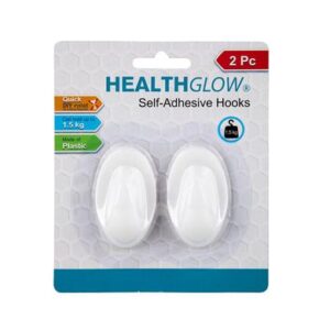 Health Glow Hook S/adh Plastic 2-piece Oval