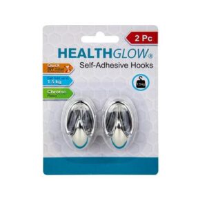 Health Glow Hook S/adh Plastic 2-piece Chrome