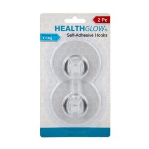 Health Glow Hook S/adh Plastic 2-piece Round Transp