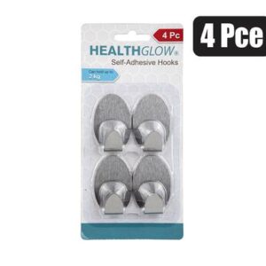 Health Glow Hook Hanger S/s Adhesive 4-piece