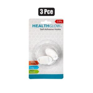 Health Glow Hook Plastic Adhesive 3-piece – Assorted