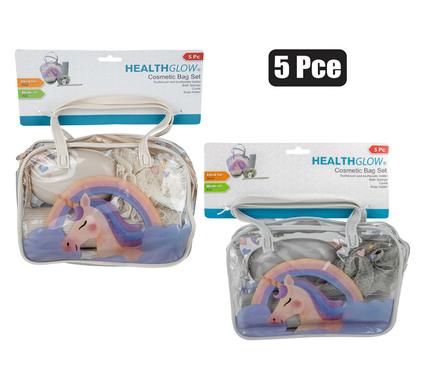 Health Glow Cosmetic Bag Set 5-piece Unicorn