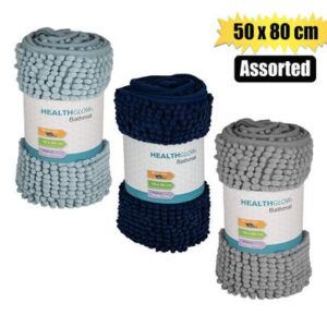 Health Glow Bathmat Chenille 50 x 80cm Assorted