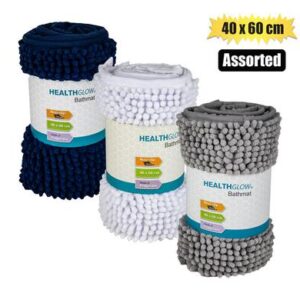 Health Glow Bathmat Chenille 40 x 60cm Assorted