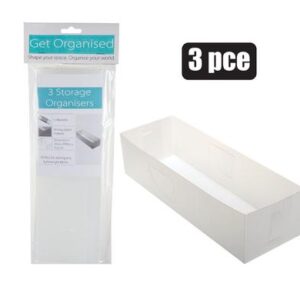 Get Organised Storage Organiser 30 x 10 x 7cm pack-of-3