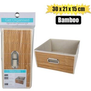 Get Organised Storage Box Non-woven 30 x 30 x 15cm Bamboo