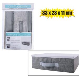 Get Organised Storage Box Non-woven Plastic-lid 33 x 23 x 11cm