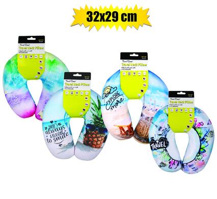 Travel Neck Pillow 32 x 29cm Assorted
