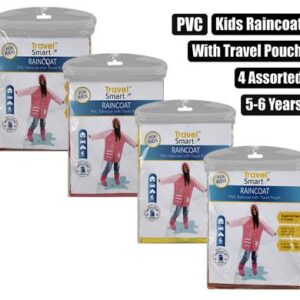 Travel Smart Raincoat Kids PVC Size 5-6 Characters