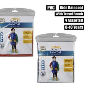 Travel Smart Raincoat Kids PVC Size 8-10 Multi Color
