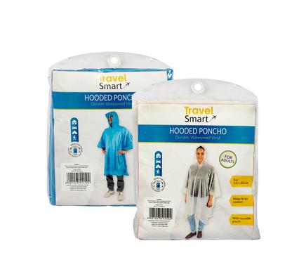 Travel Smart Raincoat Poncho 132 x 203cm with Hood Vinyl