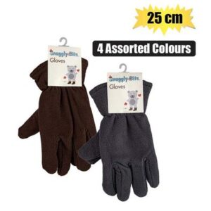 Snuggly Bits Gloves Adult Fleece Plain 25cm – Assorted