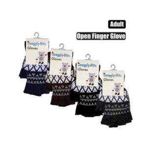 Snuggly Bits Gloves Adult Open Finger Triangle Design