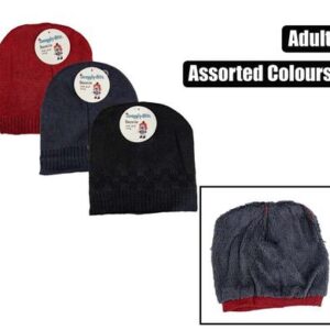 Snuggly Bits Beanie Adult with Inner Plain Colours Assorted