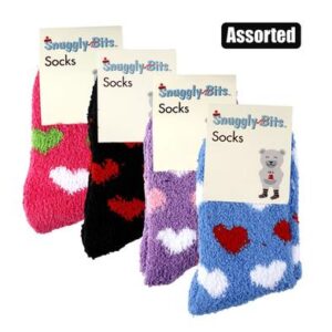 Snuggly Bits Socks Adult Fluffy Heart Design