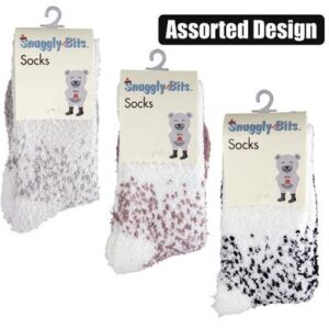 Snuggly Bits Socks Adult Fluffy Scatter Design Assorted