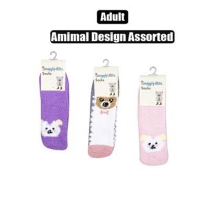 Snuggly Bits Socks Adult Fluffy Animal Design Assorted