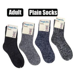 Snuggly Bits Socks Adult Plain Design Assorted