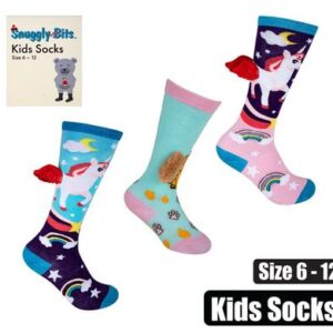 Snuggly Bits Socks Indoor 3D Long Socks Size 6-12yrs