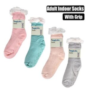 Snuggly Bits Socks Indoor with Grip Adult Plain