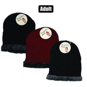 Snuggly Bits Beanie Adult Knitted with Inner Fleece Ass