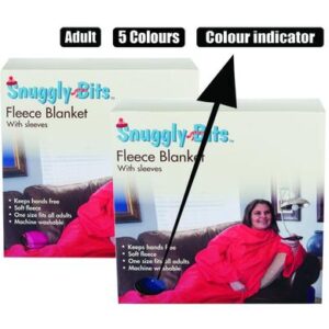 Snuggly Bits Blanket Polar Fleece with Sleeves Adult