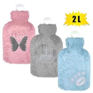Snuggly Bits Hotwater Bottle with Plush Cover Embrod 2l