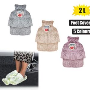 Snuggly Bits Hotwater Bottle with Plush Feet Cover 2l