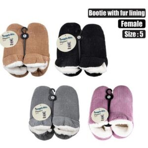 Snuggly Bits Slipper Bootie with Fur Lining Size 5