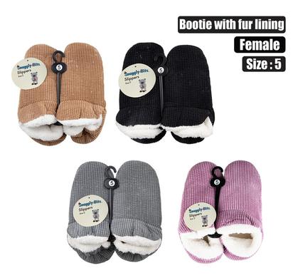 Snuggly Bits Slipper Bootie with Fur Lining Size 5