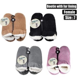 Snuggly Bits Slipper Bootie with Fur Lining Size 7
