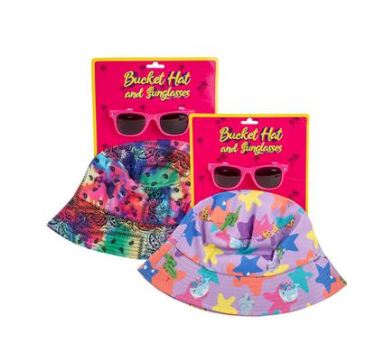 Hat Set Bucket Hat with Sunglasses Girl
