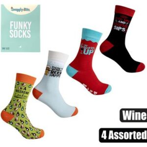 Snuggly Bits Socks Unisex Beer/wine Designs