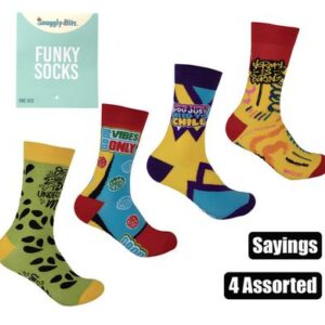 Snuggly Bits Socks Unisex Sayings Assorted