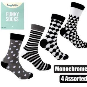 Snuggly Bits Socks Unisex Monochrome Design