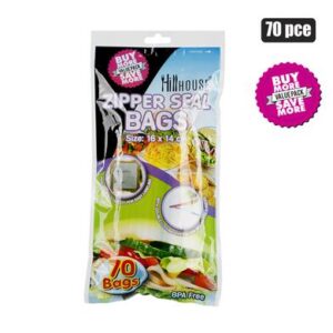 Hillhouse Zipper & Wrap Disposable Bag Zipperseal 70-piece 16 x 14cm