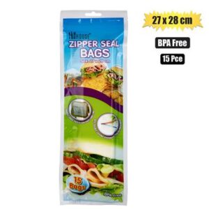 Hillhouse Zipper & Wrap Disposable Bag Zipperseal 15-piece 27 x 28cm