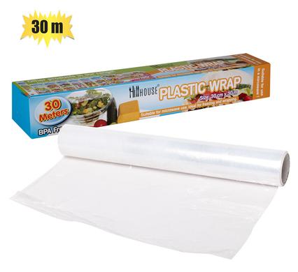 Hillhouse Zipper & Wrap Disposable Roll Plastic Wrap 30cmx 30m