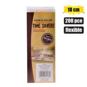 Home 'N Leisure Timesavers Straws Plastic 18cm Flexible 200-piece