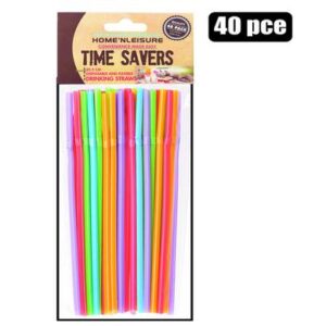 Home 'N Leisure Timesavers Straws Plastic Colours 40-piece – Assorted