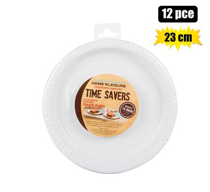 Home 'N Leisure Timesavers Picnic Plates Plastic 12-piece Disposable 23cm
